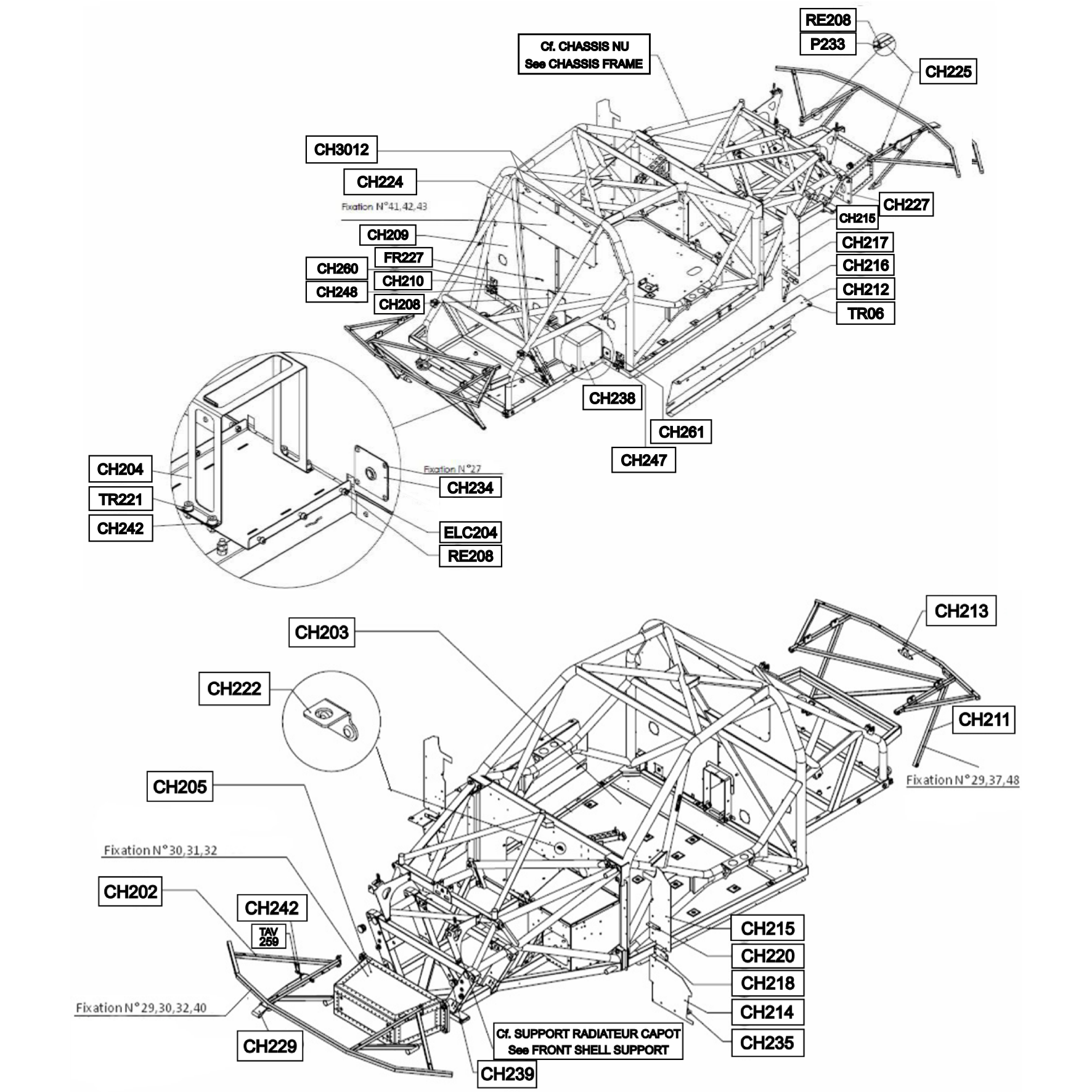 Pièces détachées - Mitjet International - Mitjet 2L - Châssis - Châssis page 1