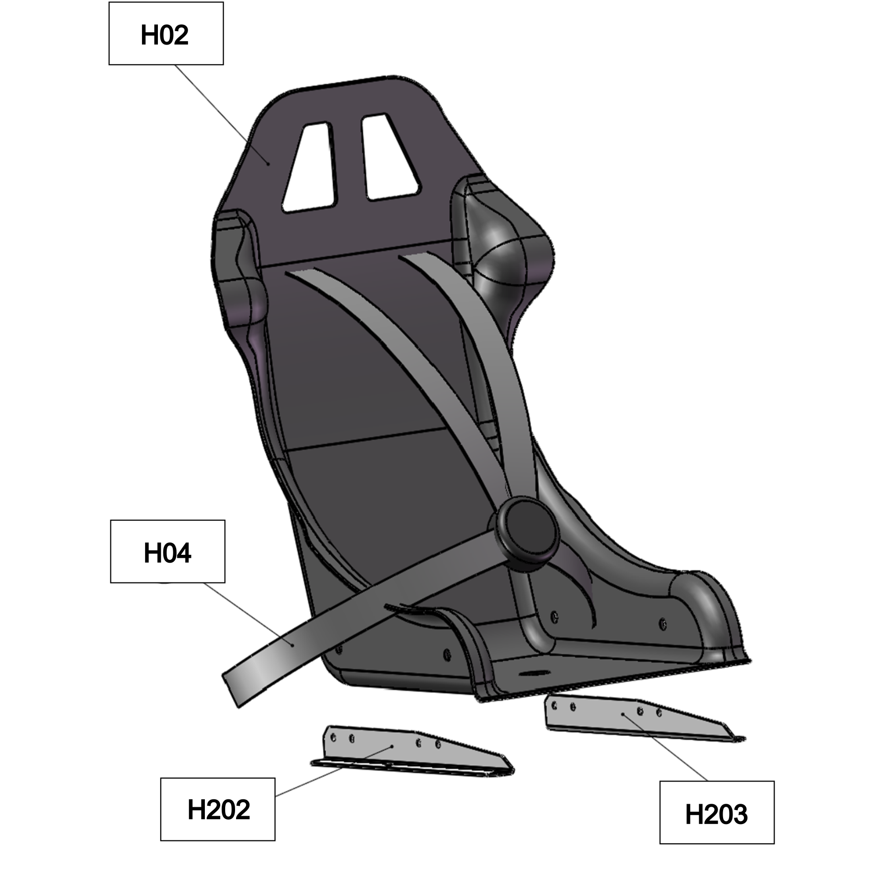 Pièces détachées - Mitjet International - Mitjet 2L - Options - Baquet passager