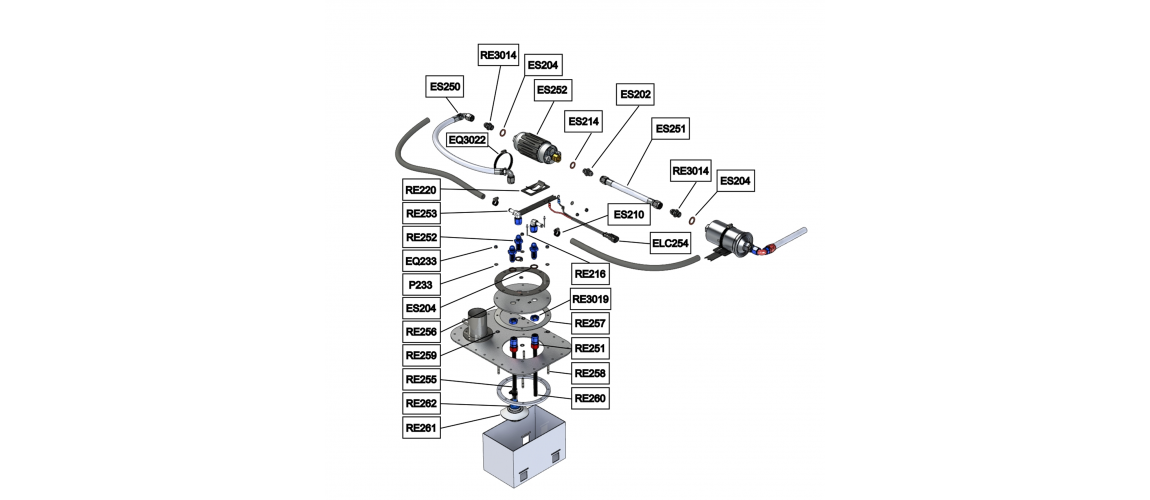 Pièces détachées - Mitjet International - Mitjet 2L -  Circuit - Circuit d'essence - Avec pompe externe