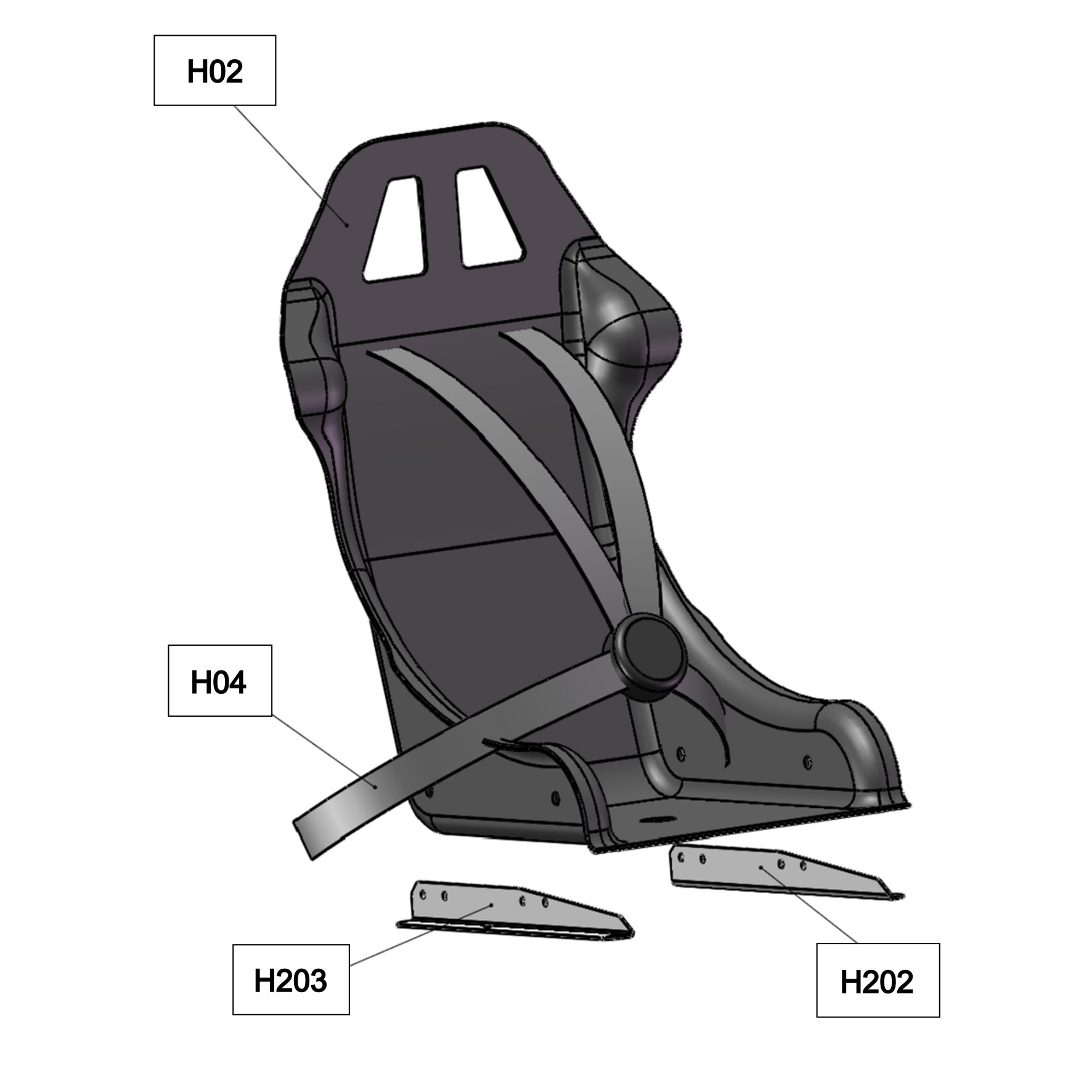 Pièces détachées - Mitjet International - Mitjet ST - Options - Baquet passager